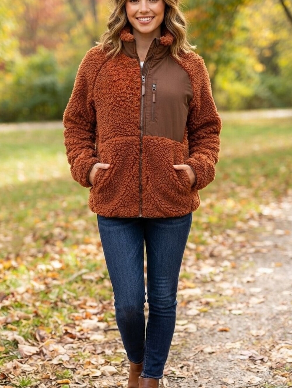 Obermeyer Women's Rust Sherpa Zip Jacket
